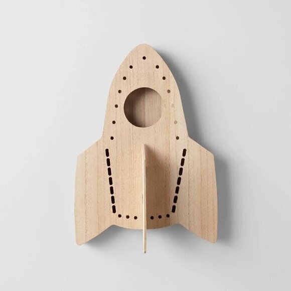 Pillowfort Little Light Rocket Lamp Wood Lit Kids' Wall Decor -‎ Target - Picture 1 of 6